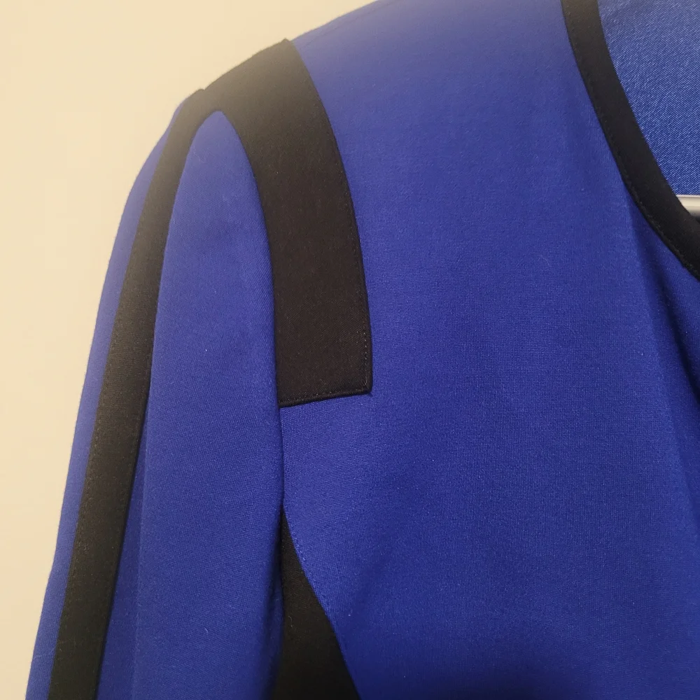 Nygard Colorblock Zip Blazer Jacket Blue Black Womens 10 - Picture 6 of 6